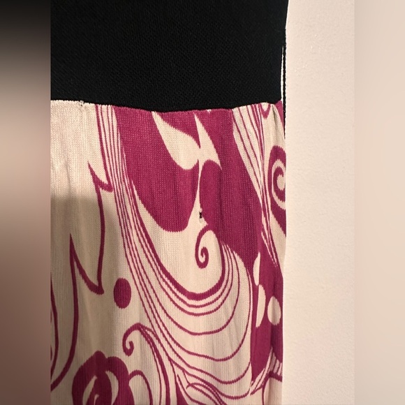 Vintage 70s Psychedellic Print Keyhole Maxi Dress Purple Black - Picture 6 of 6